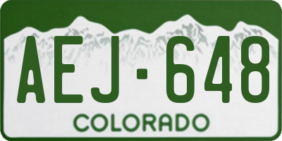 CO license plate AEJ648