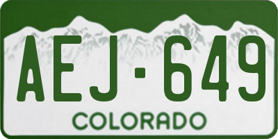 CO license plate AEJ649