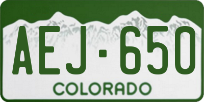 CO license plate AEJ650