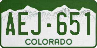 CO license plate AEJ651