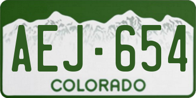 CO license plate AEJ654