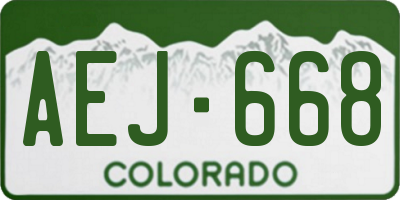 CO license plate AEJ668