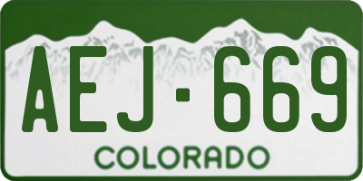 CO license plate AEJ669