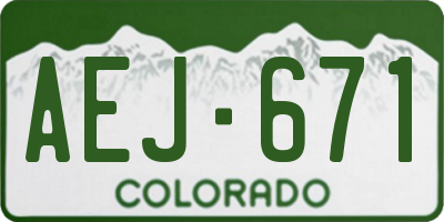 CO license plate AEJ671