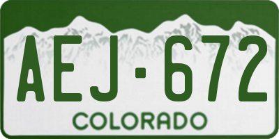 CO license plate AEJ672