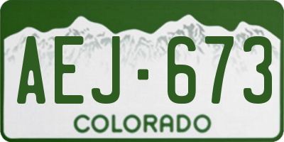 CO license plate AEJ673