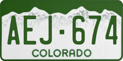 CO license plate AEJ674
