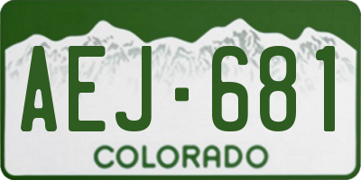 CO license plate AEJ681