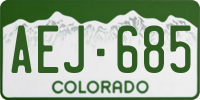 CO license plate AEJ685