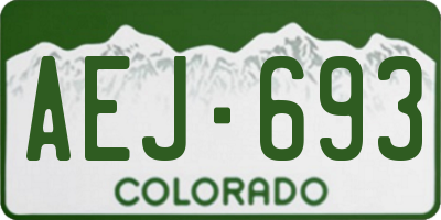 CO license plate AEJ693