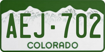 CO license plate AEJ702