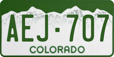 CO license plate AEJ707