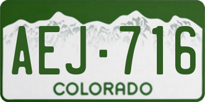 CO license plate AEJ716