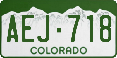 CO license plate AEJ718