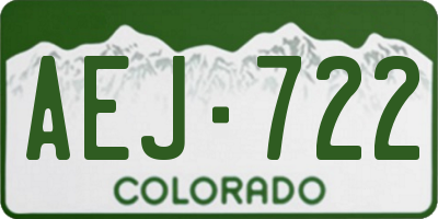 CO license plate AEJ722
