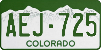CO license plate AEJ725