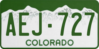 CO license plate AEJ727