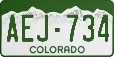 CO license plate AEJ734