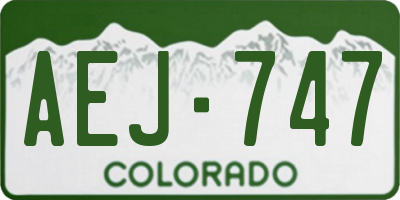 CO license plate AEJ747