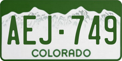 CO license plate AEJ749