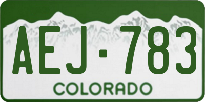 CO license plate AEJ783