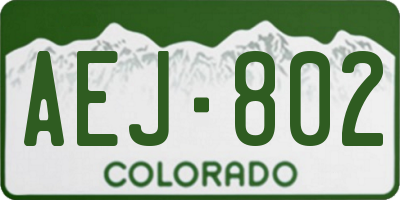 CO license plate AEJ802