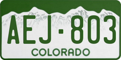 CO license plate AEJ803