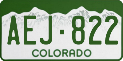 CO license plate AEJ822