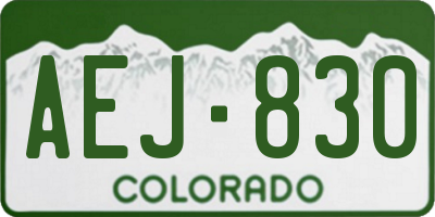 CO license plate AEJ830