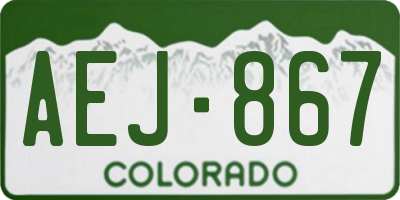 CO license plate AEJ867