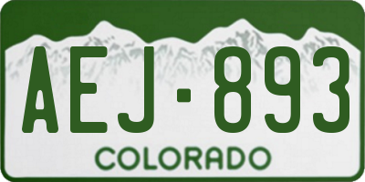 CO license plate AEJ893