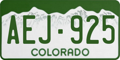 CO license plate AEJ925