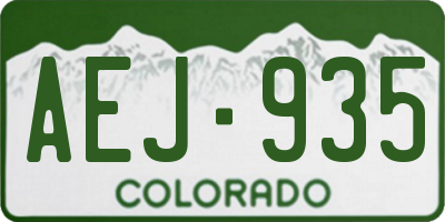 CO license plate AEJ935