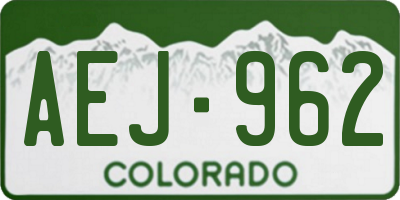 CO license plate AEJ962