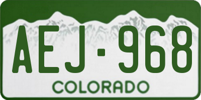 CO license plate AEJ968