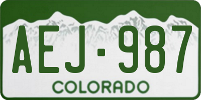 CO license plate AEJ987