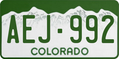 CO license plate AEJ992