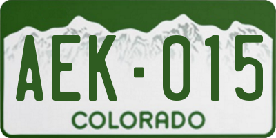 CO license plate AEK015