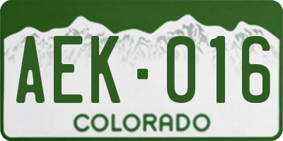 CO license plate AEK016