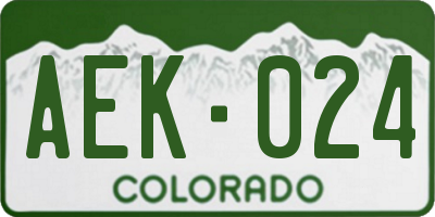 CO license plate AEK024