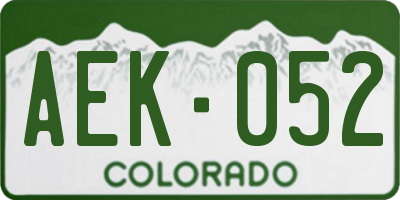 CO license plate AEK052