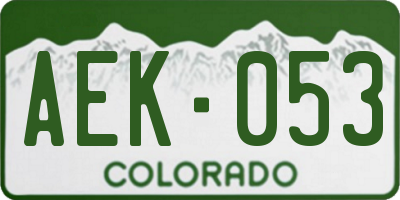 CO license plate AEK053