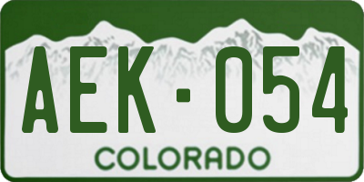 CO license plate AEK054