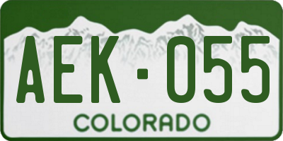 CO license plate AEK055