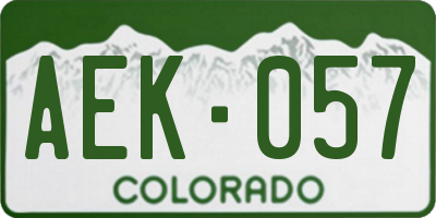 CO license plate AEK057