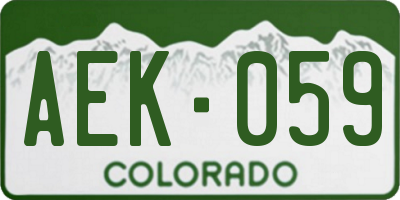 CO license plate AEK059