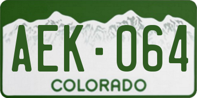 CO license plate AEK064