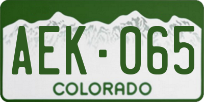 CO license plate AEK065