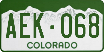 CO license plate AEK068