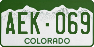 CO license plate AEK069
